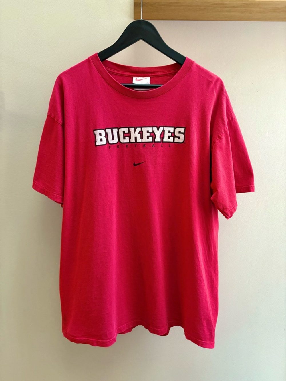 Nike VTG red 90s middle swoosh Ohio State Buckeyes NCAA football T-shirt L/XL